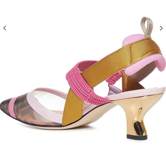 New  Authantic Fendi Colibrì Mesh Slingback Pumps - Picture 3 of 6